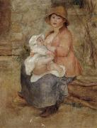 Pierre Renoir Maternity-Baby at the Breast(Aline and her son Pierre) first version oil